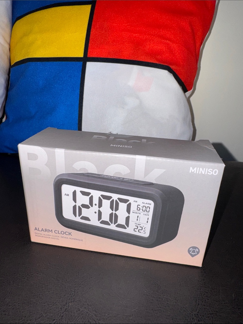 MINISO Black Digital Alarm Clock